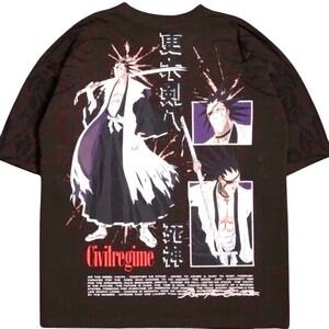 Civil Regime X‎ Bleach Zaraki 199X Oversized Tee in Brown - Small
